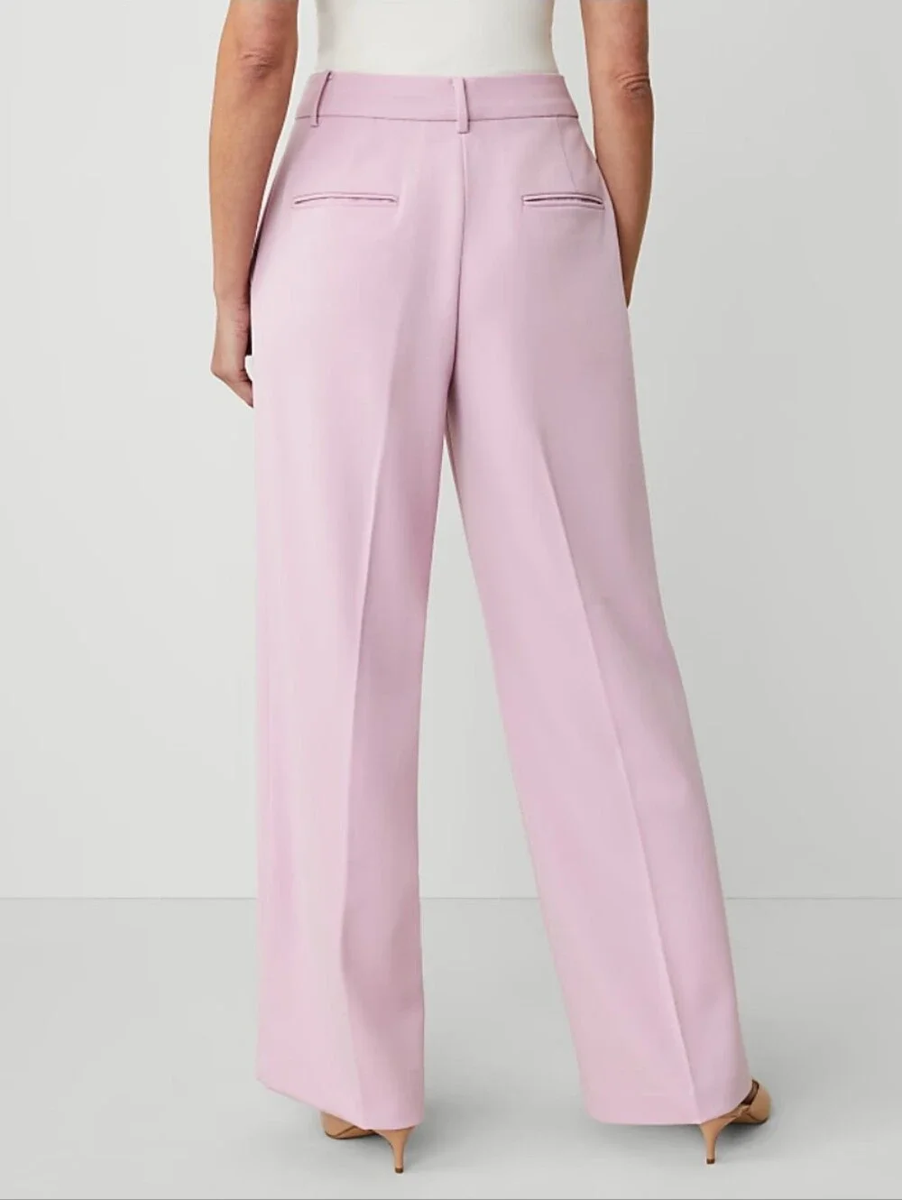 Ann Taylor The Perfect Wide-Leg Pant Trousers Pink Women Size 10 - Picture 2 of 12